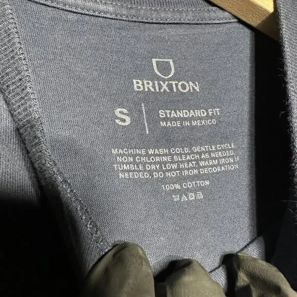 Brixton Shirt Men's Small Blue Short Sleeve Standard Fit - Picture 4 of 14